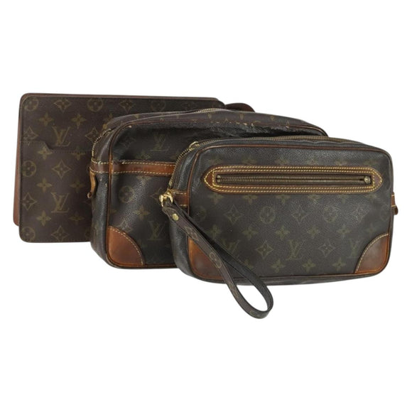 LOUIS VUITTON Monogram Poche Toilette 26 Pouch 3 Set M47542 LV Auth 162213