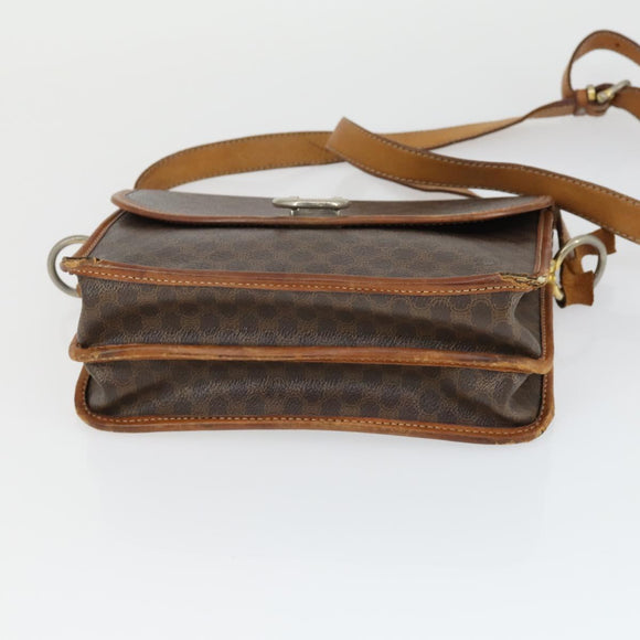 CELINE Macadam Canvas Bag PVC Suede 3 Set Brown Beige Auth 162216