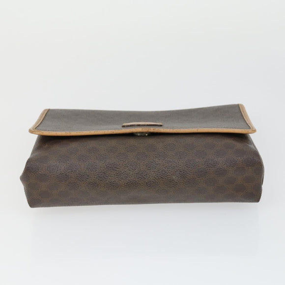 CELINE Macadam Canvas Bag PVC Suede 3 Set Brown Beige Auth 162216