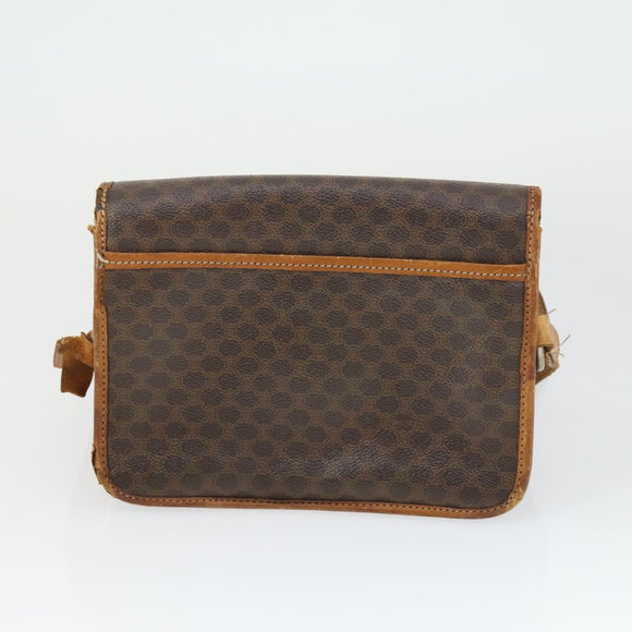 CELINE Macadam Canvas Bag PVC Suede 3 Set Brown Beige Auth 162216