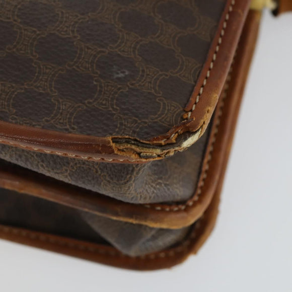 CELINE Macadam Canvas Bag PVC Suede 3 Set Brown Beige Auth 162216