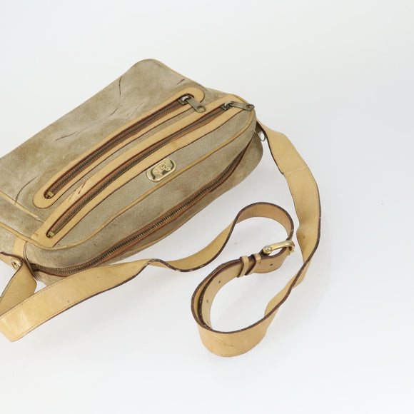 CELINE Macadam Canvas Bag PVC Suede 3 Set Brown Beige Auth 162216