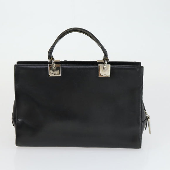 Salvatore Ferragamo Gancini Bag Leather Canvas 3 Set Black Auth 162217