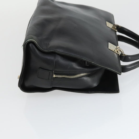 Salvatore Ferragamo Gancini Bag Leather Canvas 3 Set Black Auth 162217