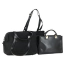 Salvatore Ferragamo Gancini Bag Leather Canvas 3 Set Black Auth 162217-1