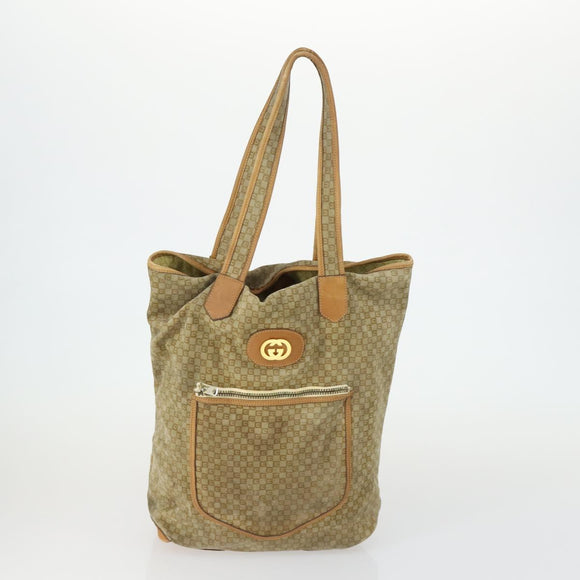 GUCCI GG Canvas Micro GG Supreme Bag Canvas PVC Suede 3 Set Beige Auth 162218