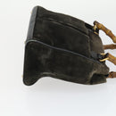 GUCCI Bamboo Shoulder Bag Leather Canvas Suede 3 Set Black Brown Auth 162219-11