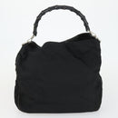 GUCCI Bamboo Shoulder Bag Leather Canvas Suede 3 Set Black Brown Auth 162219-16