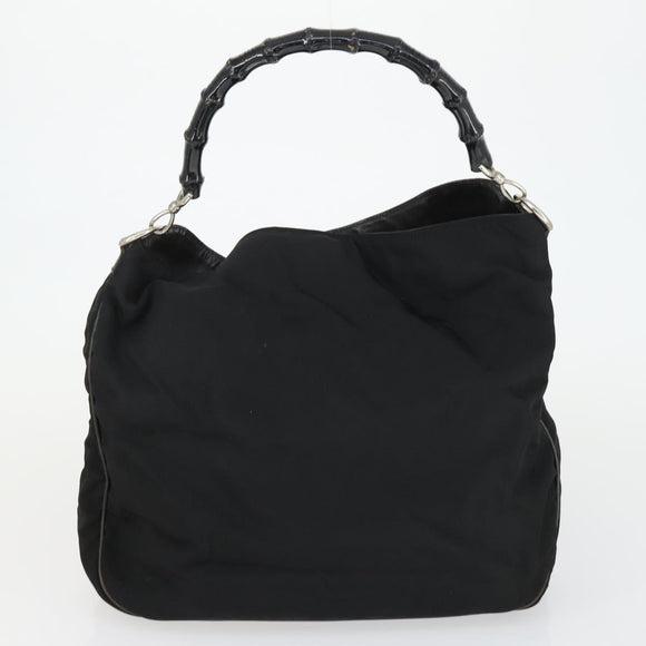GUCCI Bamboo Shoulder Bag Leather Canvas Suede 3 Set Black Brown Auth 162219