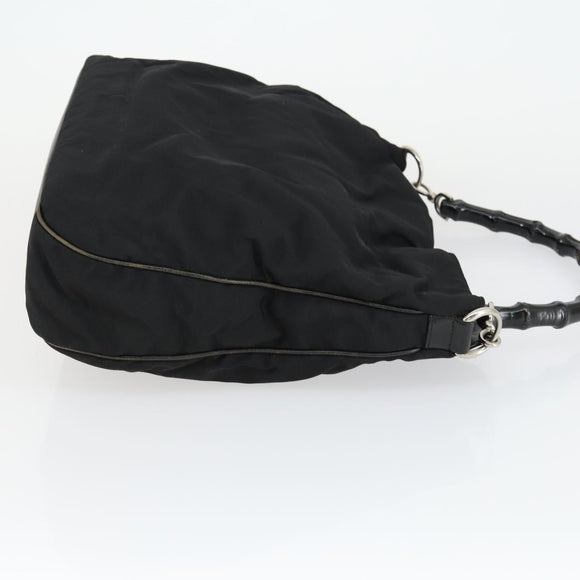 GUCCI Bamboo Shoulder Bag Leather Canvas Suede 3 Set Black Brown Auth 162219