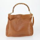 GUCCI Bamboo Shoulder Bag Leather Canvas Suede 3 Set Black Brown Auth 162219-3