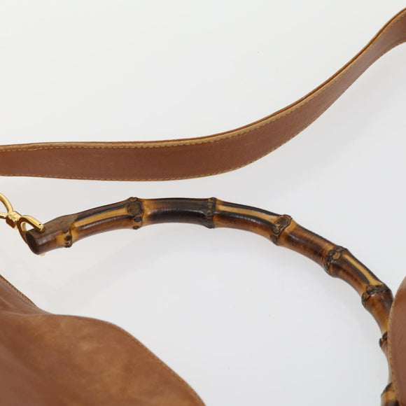 GUCCI Bamboo Shoulder Bag Leather Canvas Suede 3 Set Black Brown Auth 162219