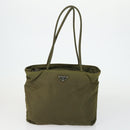 SAINT LAURENT PRADA Bag Nylon PVC 2 Set Gray Khaki Auth 162220-2