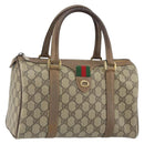 GUCCI GG Supreme Web Sherry Line Hand Bag PVC Beige 116 02 006 Auth 162248-1
