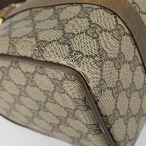 GUCCI GG Supreme Web Sherry Line Hand Bag PVC Beige 116 02 006 Auth 162248