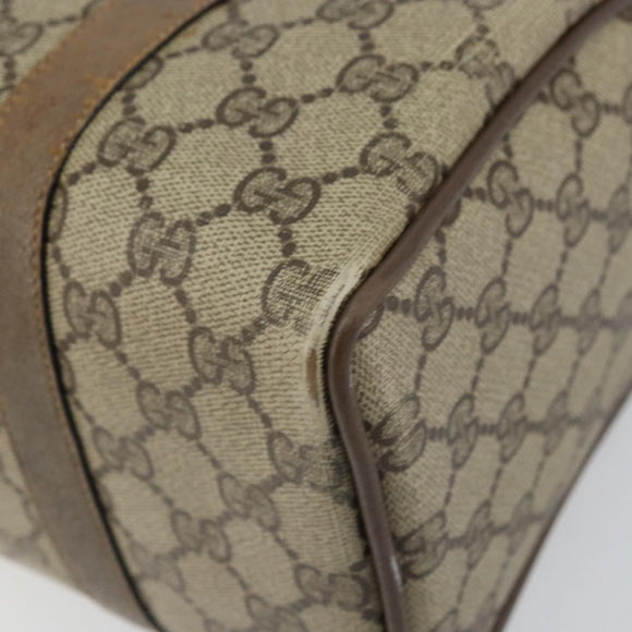 GUCCI GG Supreme Web Sherry Line Hand Bag PVC Beige 116 02 006 Auth 162248
