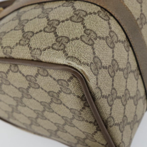 GUCCI GG Supreme Web Sherry Line Hand Bag PVC Beige 116 02 006 Auth 162248