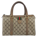 GUCCI GG Supreme Web Sherry Line Hand Bag PVC Beige 116 02 006 Auth 162248-2