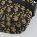 Christian Dior Trotter Canvas Shoulder Bag Navy Gold Auth 162249-12