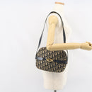 Christian Dior Trotter Canvas Shoulder Bag Navy Gold Auth 162249-20