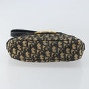 Christian Dior Trotter Canvas Shoulder Bag Navy Gold Auth 162249-9