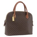 CELINE Macadam Canvas Hand Bag PVC Leather Brown Gold Auth 162250-1
