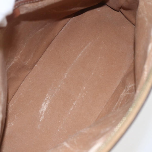 CELINE Macadam Canvas Hand Bag PVC Leather Brown Gold Auth 162250