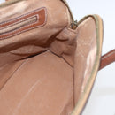 CELINE Macadam Canvas Handtas PVC Leer Bruin Goud Auth 162250-21