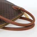 CELINE Macadam Canvas Handtas PVC Leer Bruin Goud Auth 162250-7
