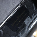 Salvatore Ferragamo Gancini Shoulder Bag Patent leather Black Gold Auth 162253-12