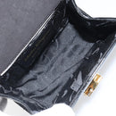 Salvatore Ferragamo Gancini Shoulder Bag Patent leather Black Gold Auth 162253-11