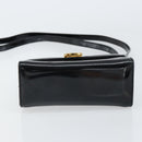 Salvatore Ferragamo Gancini Shoulder Bag Patent leather Black Gold Auth 162253-5