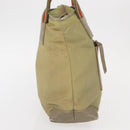GUCCI Web Sherry Line Tote Bag Canvas Khaki Silver 019 0402 1705 Auth 162256-5
