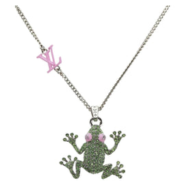 LOUIS VUITTON Collier LV Crazy Animals Necklace metal Silver MP3390 Auth 162264M