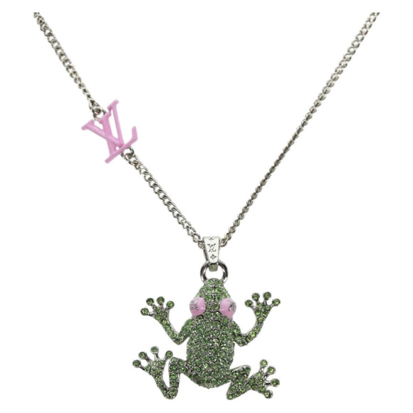 LOUIS VUITTON Collier LV Crazy Animals Necklace metal Silver MP3390 Auth 162264M