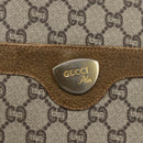GUCCI GG Plus Supreme Web Sherry Line Tote Bag PVC Beige Gold Auth 162304-17