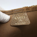 GUCCI GG Plus Supreme Web Sherry Line Tote Bag PVC Beige Gold Auth 162304-11