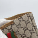 GUCCI GG Plus Supreme Web Sherry Line Tote Bag PVC Beige Gold Auth 162304-10