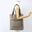 GUCCI GG Plus Supreme Web Sherry Line Tote Bag PVC Beige Gold Auth 162304-21