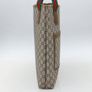 GUCCI GG Plus Supreme Web Sherry Line Tote Bag PVC Beige Gold Auth 162304-3
