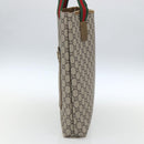 GUCCI GG Plus Supreme Web Sherry Line Tote Bag PVC Beige Gold Auth 162304-4