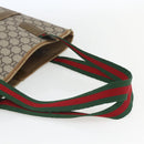 GUCCI GG Plus Supreme Web Sherry Line Tote Bag PVC Beige Gold Auth 162304-7