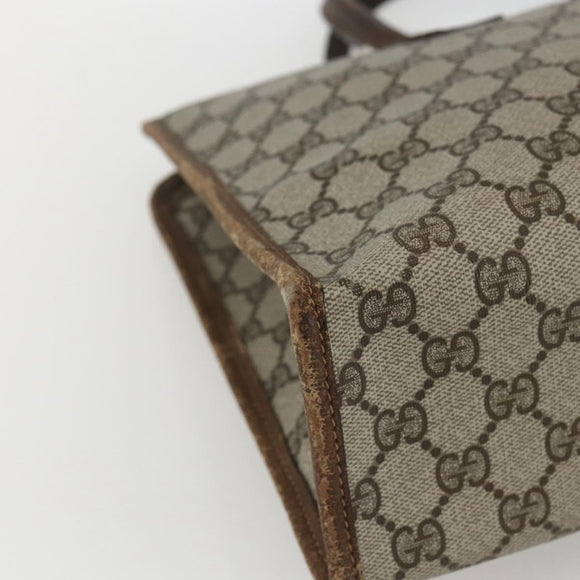 GUCCI GG Supreme Web Sherry Line Hand Bag PVC Beige Gold 010 378 Auth 162305