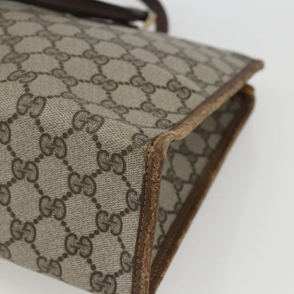 GUCCI GG Supreme Web Sherry Line Hand Bag PVC Beige Gold 010 378 Auth 162305