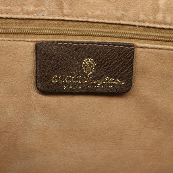 GUCCI GG Supreme Web Sherry Line Hand Bag PVC Beige Gold 010 378 Auth 162305