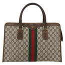 GUCCI GG Supreme Web Sherry Line Hand Bag PVC Beige Gold 010 378 Auth 162305-13