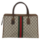 GUCCI GG Supreme Web Sherry Line Hand Bag PVC Beige Gold 010 378 Auth 162305-2
