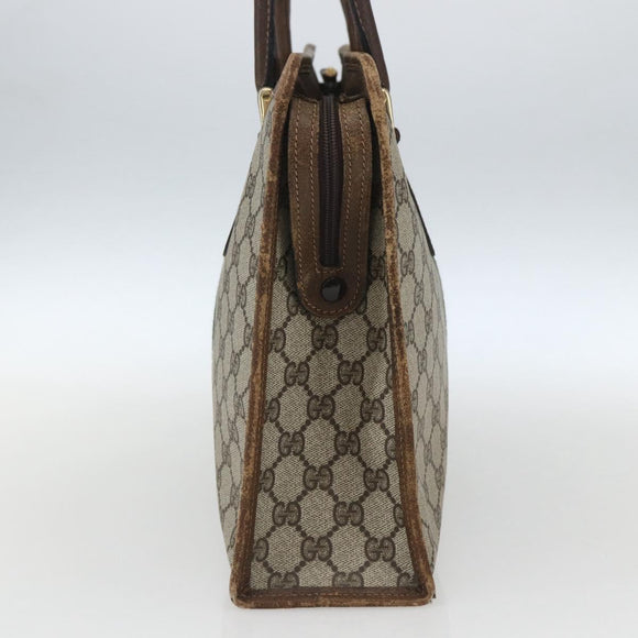 GUCCI GG Supreme Web Sherry Line Hand Bag PVC Beige Gold 010 378 Auth 162305