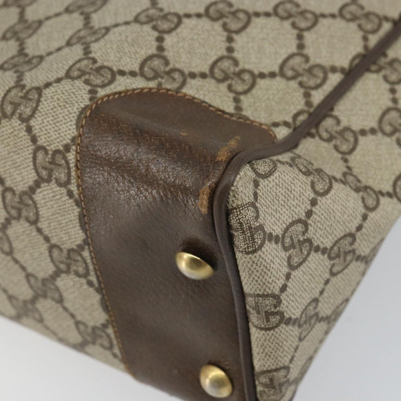 GUCCI GG Supreme Web Sherry Line Hand Bag PVC Beige 378 002 4466 Auth 162306