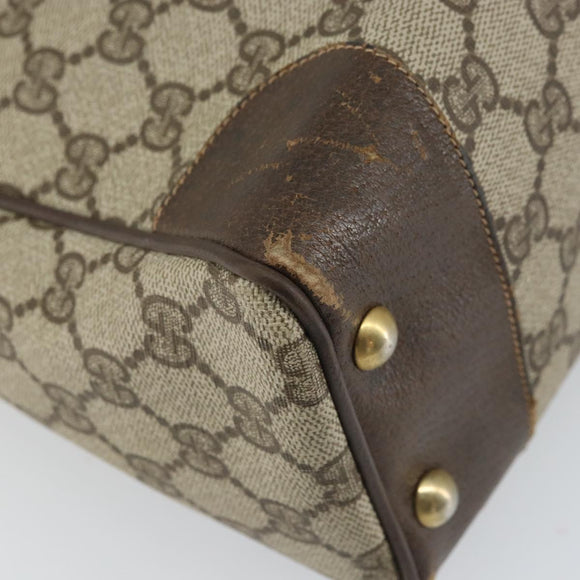 GUCCI GG Supreme Web Sherry Line Hand Bag PVC Beige 378 002 4466 Auth 162306